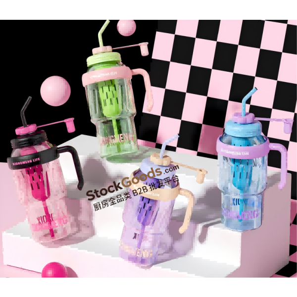 1300ML Large‑Capacity Water Bottle with Handle & Straw, 4 Colors Available, with Tea Infuser